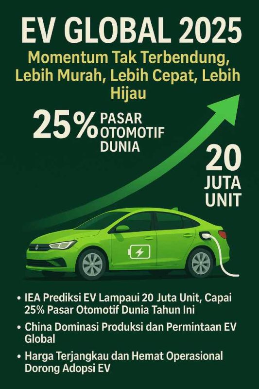 EV Global 2025: Momentum Tak Terbendung, Lebih Murah, Lebih Cepat, Lebih Hijau