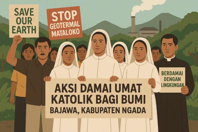Aksi Damai Umat Katolik Flores Tolak Proyek Geotermal Mataloko: Suara untuk Bumi dan Keadilan Ekologi